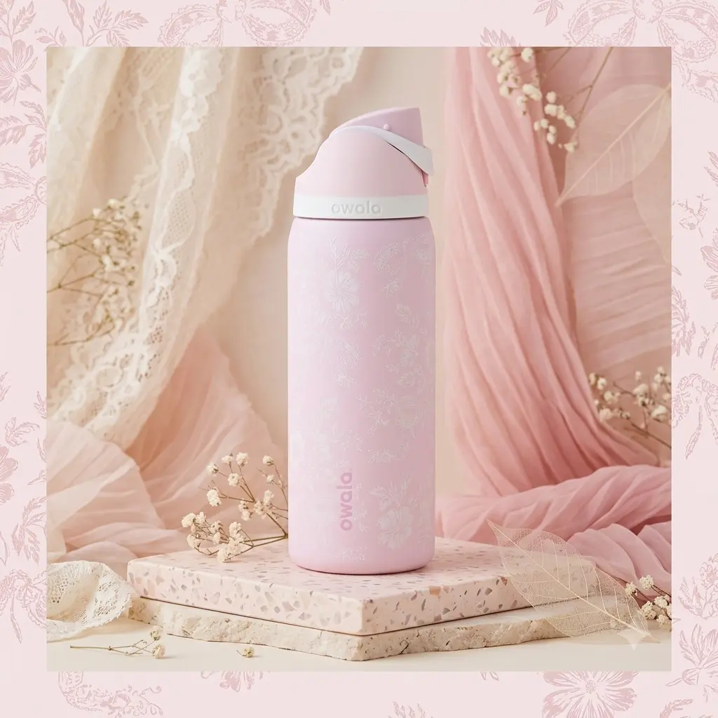 Owala FreeSip 32oz Extreme-Cold Vacuum Flask, Limited Rare Edition Patterned Printed Matte Stainless Steel Sports Gym Bottle