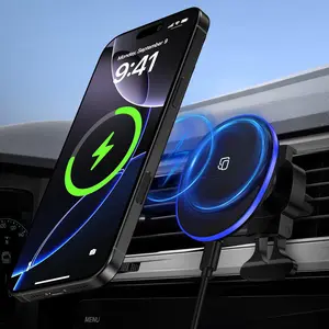 Wireless Mag Safe Car Mount Charger for Samsung Galaxy S25 Ultra S24 FE S23 Plus S22 S21 S20, 15W Magnetic Auto Phone Charging Car Wireless Charger for Google 9A 8A 7 8 9 Pro Fold XL iPhone 16E 16 15