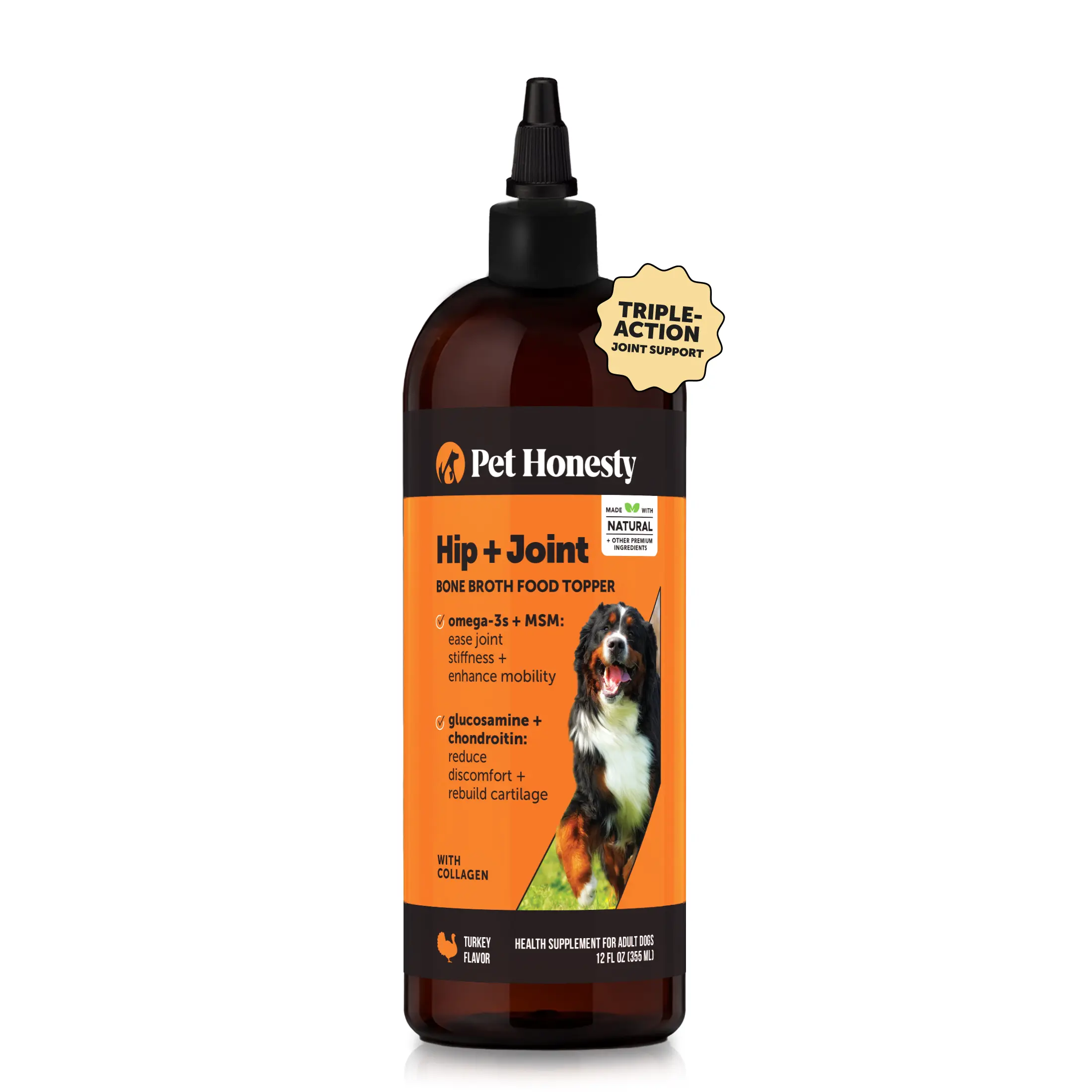 Pet Honesty Hip and Joint Liquid Supplement with Glucosamine, Chondroitin and Wild Alaskan Salmon Oil, Mobility Support for Dogs - Turkey 12oz Pet Honesty Hip and Joint Liquid Supplement with Glucosamine, Chondroitin and Wild Alaskan Salmon Oil, Mobility Support for Dogs - Turkey 12oz