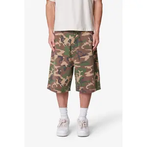 mnml Baggy Camo Twill Shorts - Woodland Camo