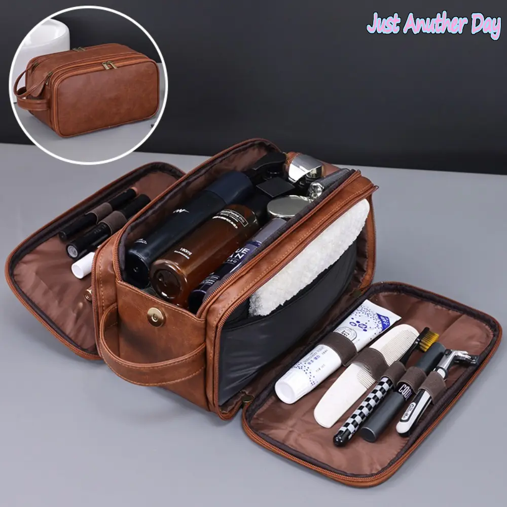 2026 New Large-Capacity 3-Open Multi-Functional Men's Toiletry Bag, High-End Cosmetic Organizer Bag, Travel Makeup Organizer for Camping & Hiking