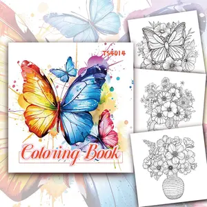 Butterfly Pattern Coloring Book, 30 Sheets 8.3x 8.3inch Coloring Book, DIY Painting Supplies for Adults & Teens, without Colored Pen