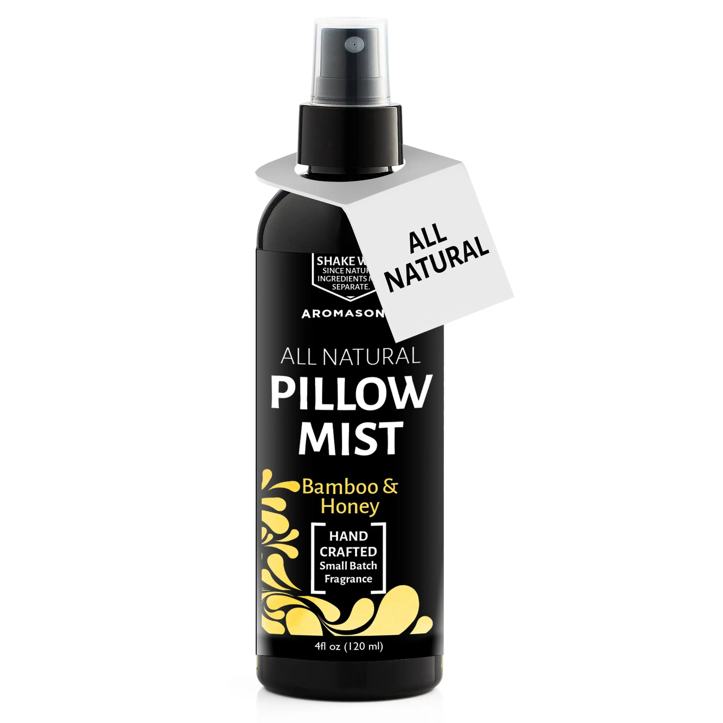 AROMASONG Small Batch Calming Freshener, Unisex Room and Linens Refresh with Essential Oils for Relaxation, 4oz, Stress Relief, Pillow Mist, Honey, 4 Fluid Ounces