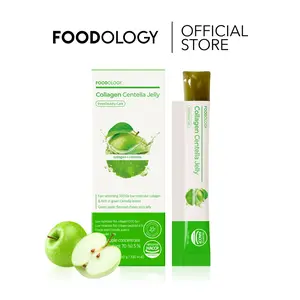 [FOODOLOGY] Collagen Centella Jelly, K-Beauty Glow Skin, Integrate Daily Skincare Routine to Help Skin Stay Hydrated and Plump, Fresh Apple Flavor, Contains Cica Soothing, Hydration Boost Jelly Sticks
