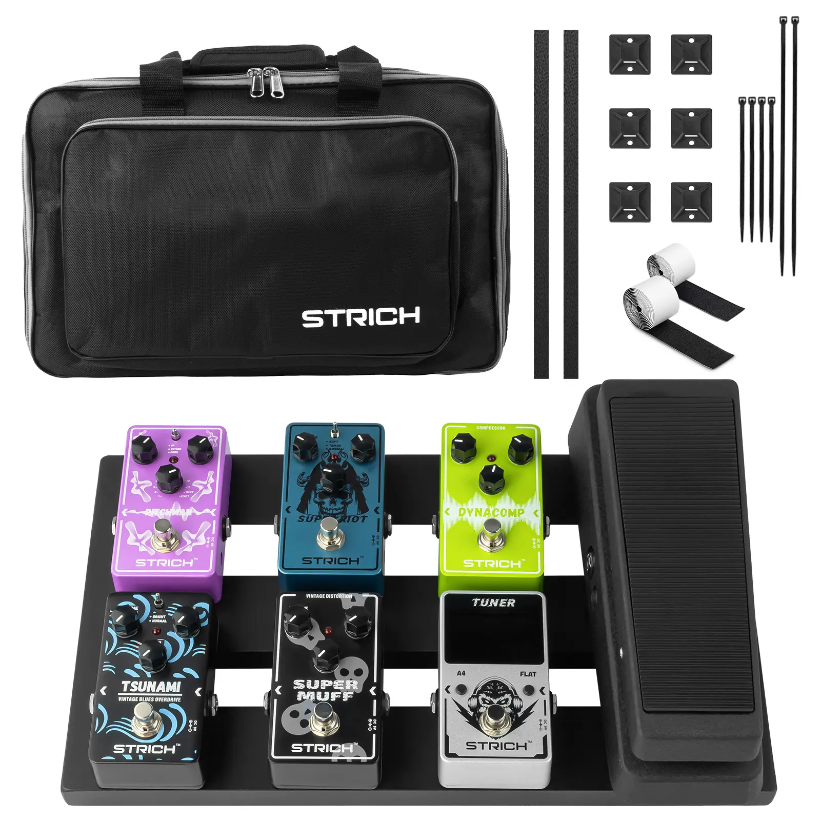 STRICH Guitar Pedal Board Aluminum Alloy 1.2lb Super Light Effect Pedalboard 15'' x 8.66'' with Carry Bag, MINI+ 15