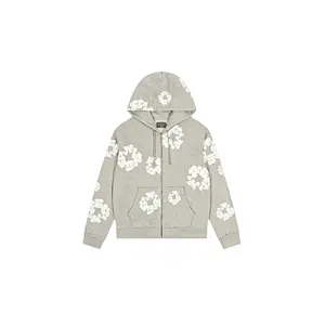 Cotton Wreath Zip Up Hooded Sweatshirt "Grey" DT373