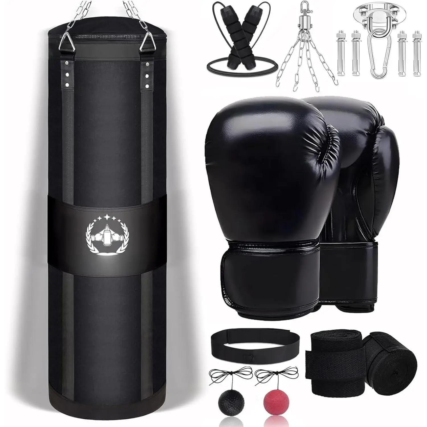 4FT Canvas Punching Bag for Adults, 2025 Upgraded Boxing Heavy Bag with 12oz Gloves for Kickboxing Muay Thai Max Load-Bearing 180 Lbs(Unfilled)