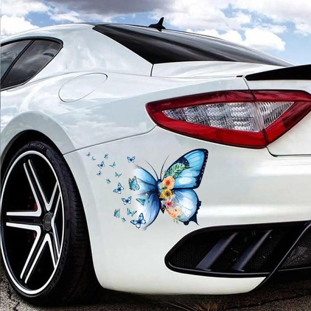 Butterfly Pattern Car Sticker, Self-adhesive Car Window Sticker, Decorative Sticker, Universal Car Accessories for Window, Bumper, Door, Fender, Wheel, Sticker for Cars, Automotive Accessories, Vehicle Exterior Decoration, Automotive Decals