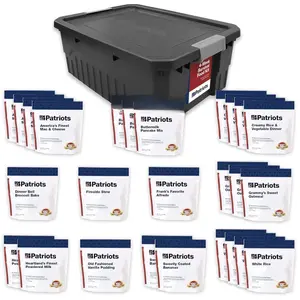 4Patriots 4-Week Survival Food Kit 192 Servings 25-Year Shelf Life Freeze-Dried Meat Variety Meals Disaster-Resistant Mylar Packaging for Preppers Camping - Storage