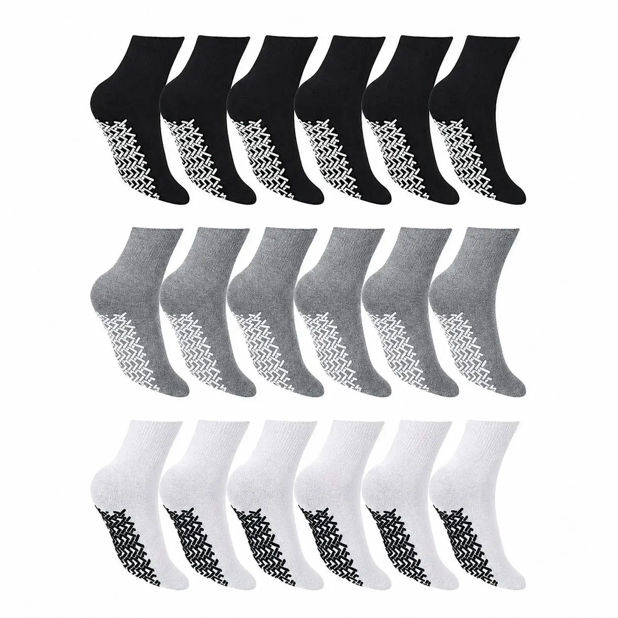 DIAMOND STAR Anti Skid Socks Non Slip Non Binding With Grips Hospital Diabetic Crew Socks For Men Women Menswear Breathable Cotton Socks Casual Womenswear