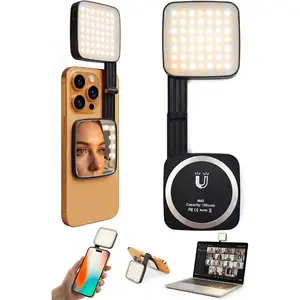 Dual-Sided Selfie Light Compatible with MagSafe , 42LEDs per Side, CRI95+ Rechargeable Portable & Foldable Phone Light with Mirror for , Vlogging, Zoom Calls, Photography