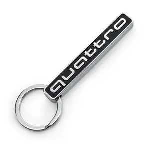 Quattro LOGO Zinc Alloy Badge Keychain Car Emblem Keyring Key Holder Multiple Car Fit For Audi A7 A3 A4 A6 A5 Q5 A1 Q7 Q3 Q4 TT SQ5 RSQ3 RSQ8 S3 Audi Enthusiasts