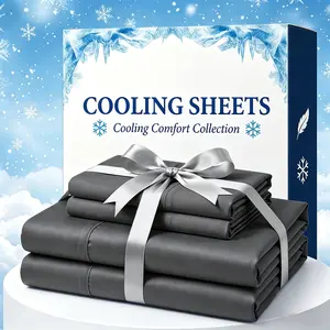 SASTTIE Extra Deep Pocket Bamboo Sheets, 3/4 PCS Ultra-Soft Luxury Feel - Silver Infused Cooling Sheets, Hotel Luxury Fitted Sheet Set, Soft Wrinkle-Free For Extra Deep Mattresses, Soft Children Sheet & Pillowcase Sets, King Size, Include Random Color