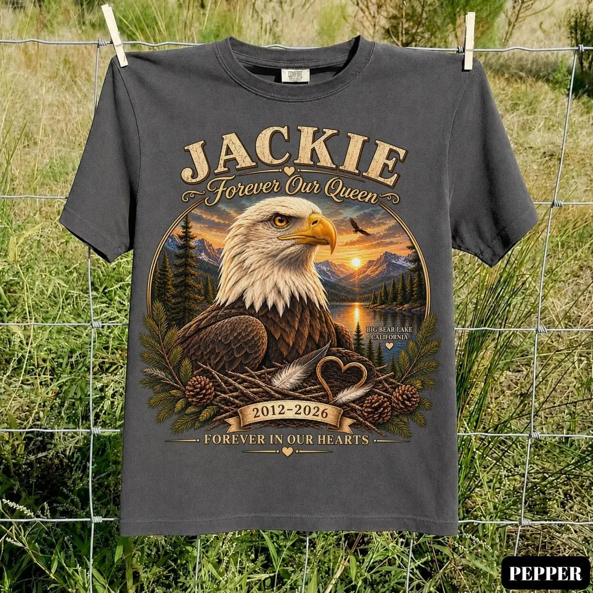 Comfort Colors Jackie And Shadow Shirt, Big Bear Bald Eagle Couple Tee, 2026 Viral Nest Cam Gift, Eagle Lover California Wildlife T Shirt , Unisex Crew Neck Top, Crewneck Top