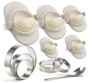 Empanada Maker Press 6-Inch Extra Large Dumpling Maker Set with Dough Cutter Dumpling Mold Set for Pierogi Pastelitos Calzone 5 Sizes 6 5 4 3 2.6