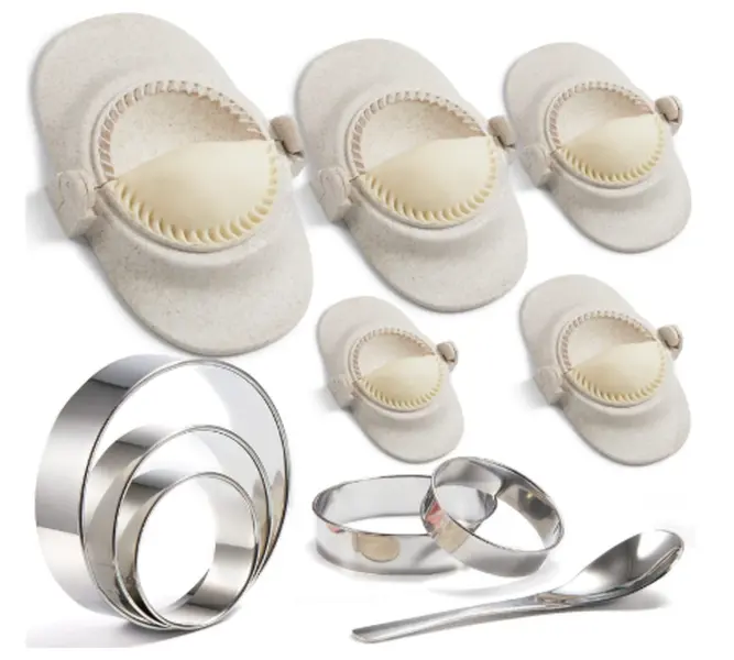 Empanada Maker Press 6-Inch Extra Large Dumpling Maker Set with Dough Cutter Dumpling Mold Set for Pierogi Pastelitos Calzone 5 Sizes 6 5 4 3 2.6