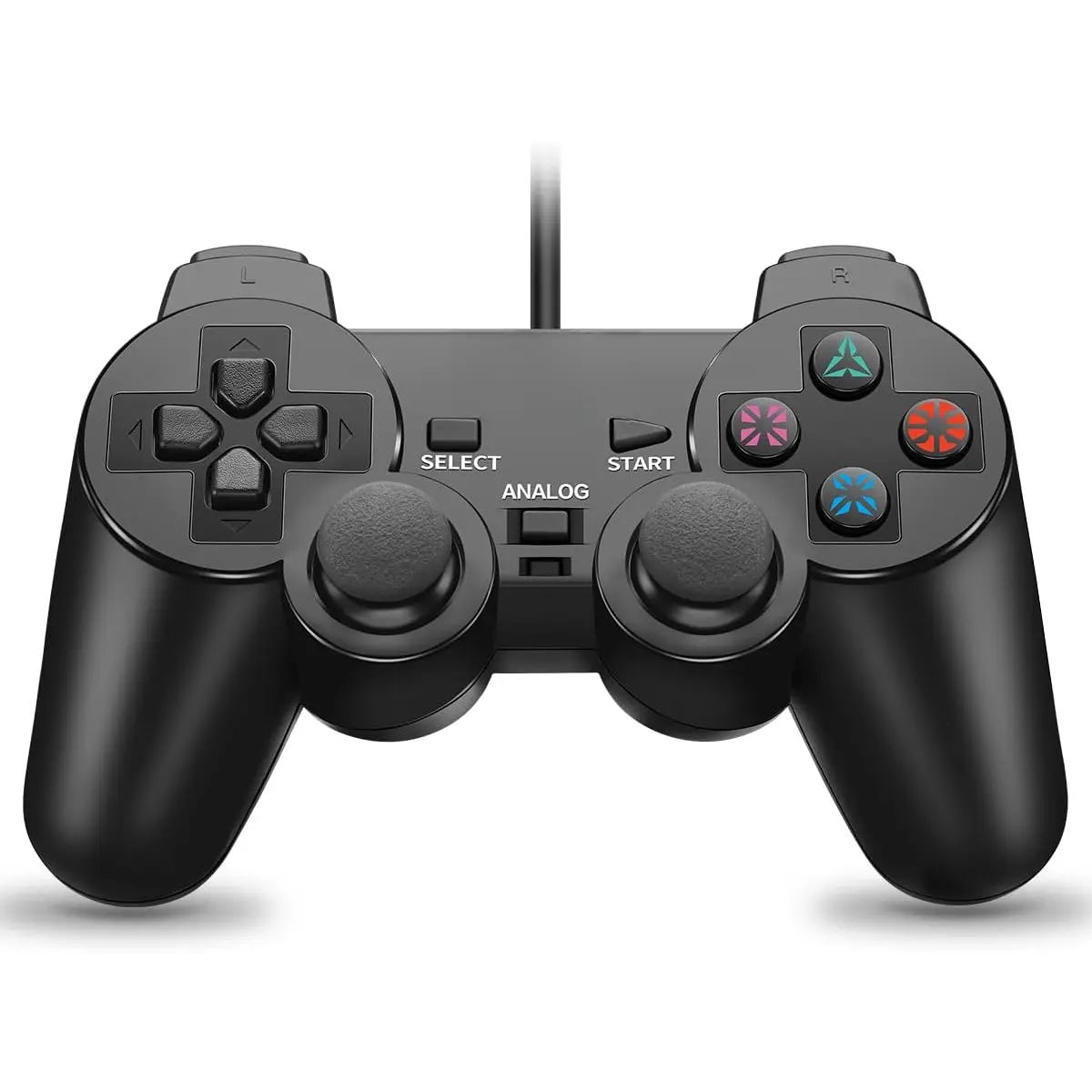 Wired Controller Compatible with PS-2 Console, Black Remote Controllers Gamepad with 71 IN Cable