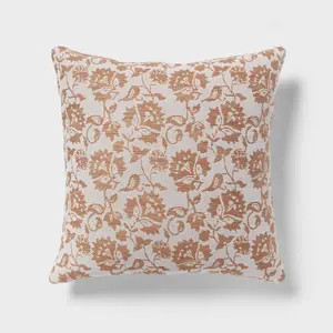 Printed Floral Dec Pillow Euro Brown - Threshold