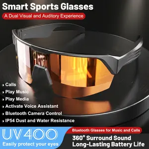 Smart Bluetooth Sunglasses with Built-in Speakers, Wireless Music & Hands-Free Calls, Type-C Charging Audio Glasses for Driving, Cycling, Running & Outdoor Sports