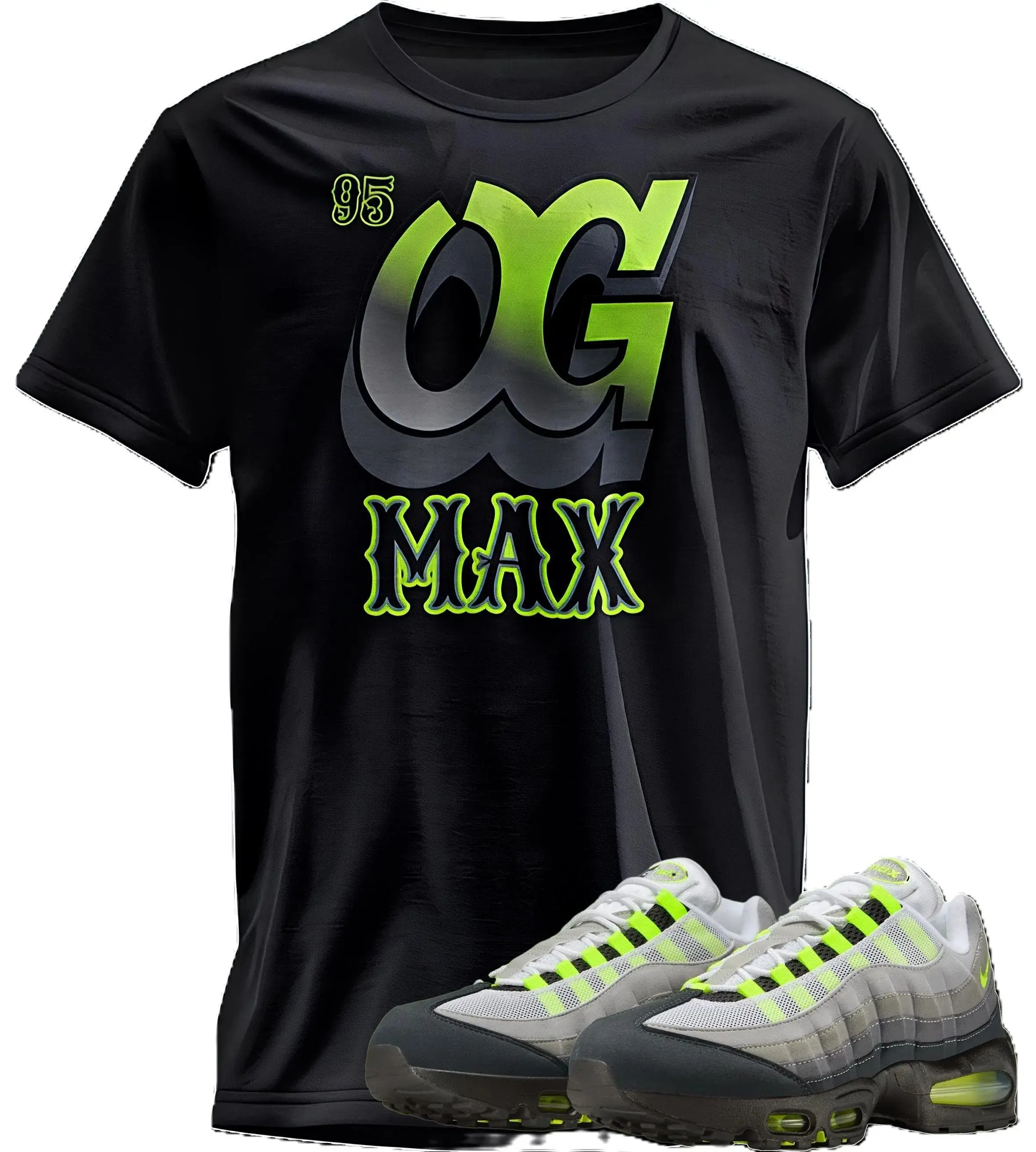 AM 95 OG NEON Big Bubble Match T Shirt, Max OG 95 Neon Graphic Tee, 90s Hip Hop Tee, Gift For Women and Man Unisex T-Shirt, Cozy Gift