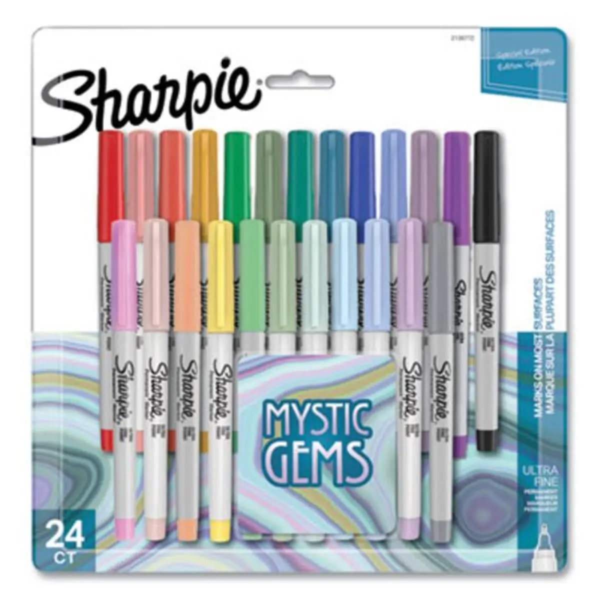 Sharpie Mystic Gems Markers - SAN2136772 Pretty and Practical Office Writing Tools with Ultra-Fine Needle Tip, Multi-Color, 24 Per Pack, Art Markers & Highlighters, Assorted Colored Markers & Highlighters