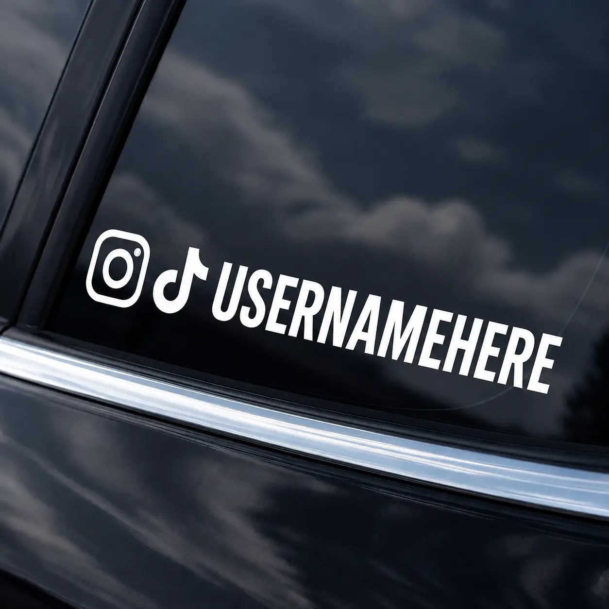 2-Pack Social Media Sticker Decals For Car Enthusiasts High-Quality Automotive Exterior Accessory Custom Usernames