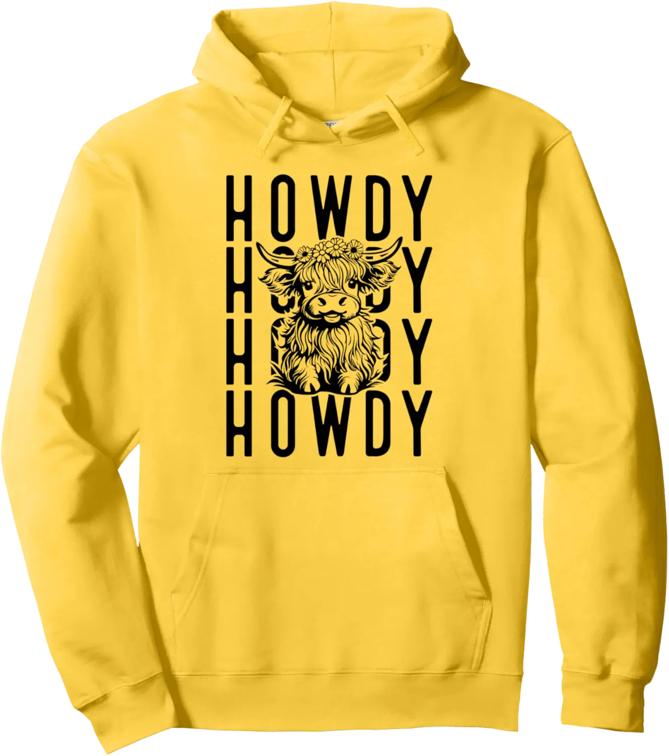 Howdy Howdy Howdy - Highland Cow Art Pullover Hoodie - Rubencordov Shop 23B0DRDWVHQW