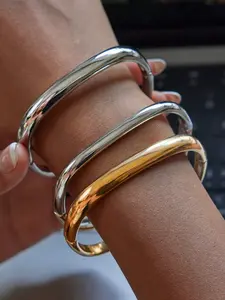 Ladies Bracelet Set Color Blocked Clasp Square Vintage Jewelry Stainless Steel 18k Gold Plated Waterproof And Anti Allergy Minimalist And Fashionable Street Style Matching Stackable Bracelet Elegant Jewelry Bracelet Fashion Bracelets