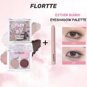 FLORTTE Esther Bunny Four Color High Pigment Eyeshadow Palette Gift Set Long-Lasting Blendable Eye Shadow