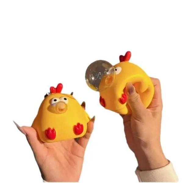 Funny Bobo Chicken Wubble Bubble Squishies Stress Relief Toy - Vinyl Kawaii Desk Fidget Sensory Tools, Cute Collectible Figure Collectibles, Great Gift for Friends, TikTok Trend Office Item