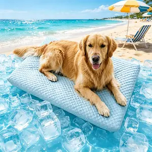 Blue Ice Bean Pet Pad, Cool Sensation, All-Season Use, Washable, Ideal for Cats and Dogs, Sleeping and Resting Comfort