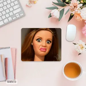 Funny Doll Face Mouse Pad, Co-worker Gift for Friend