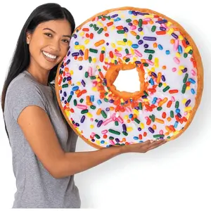 22" 3D Sprinkle Donut Throw Pillow Made with Super Soft & Ultra Premium Fabric Cute Comfortable Plush Stuffed Doughnut Cake Cushion for Home Decor Best Funny Teen Gift Medium
