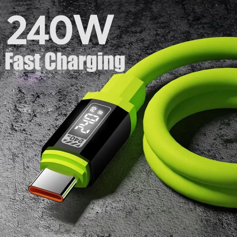 240W Super 0.3M Fast Charging Cable, USB-C to USB-C Silicone Charging Cable, Charging Accessory, 480Mbps High-Speed Transmission, Compatible with iPhone 16 Pro Max, Samsung Galaxy S23/S22/S21, Pixel, MacBook Pro/Air, Xiaomi, Laptops, and more