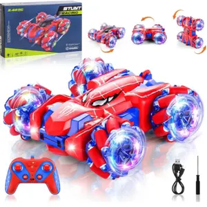 Remote Control Stunt Car with Colorful Lights, 360 Degree Spin, Unisex Electric Toy for Kids Aged 3+, Indoor & Outdoor Play, RC Stunt Car, Remote Controlled Car