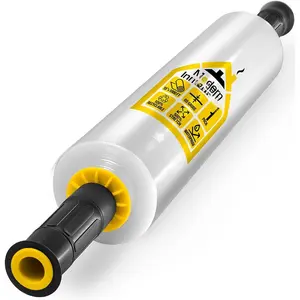 15 Inch Clear Stretch Wrap Roll with Handles (1 Roll-1000 ) Heavy Duty Shrink Wrap for Moving, Packing Supplies for Wrapping Furniture, Industrial Plastic Pallet Cling