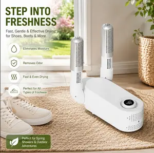 Foldable UV Sterilizer Shoe Dryer - Adjustable Hot Air Boot Dryer with Timer, Portable Electric Odor Eliminator for Sneakers, Boots, Gloves