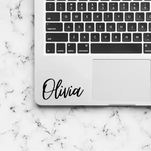 Laptop Name Decal - Custom Vinyl Cut Logo Decal, Easy Installation, Rich & Vibrant Colors, Made in the US