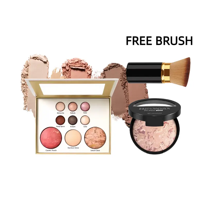 2-in-1 Makeup Palette - Lightweight Paraben-Free French Luxury Full Face Kit with Eyeshadow, Blush, Bronzer, Marble Design, Clean Girl & Baddie on a Budget Beauty Set, Gift for Women's Glow Up Routine, Beauty Products, Makeup Routine