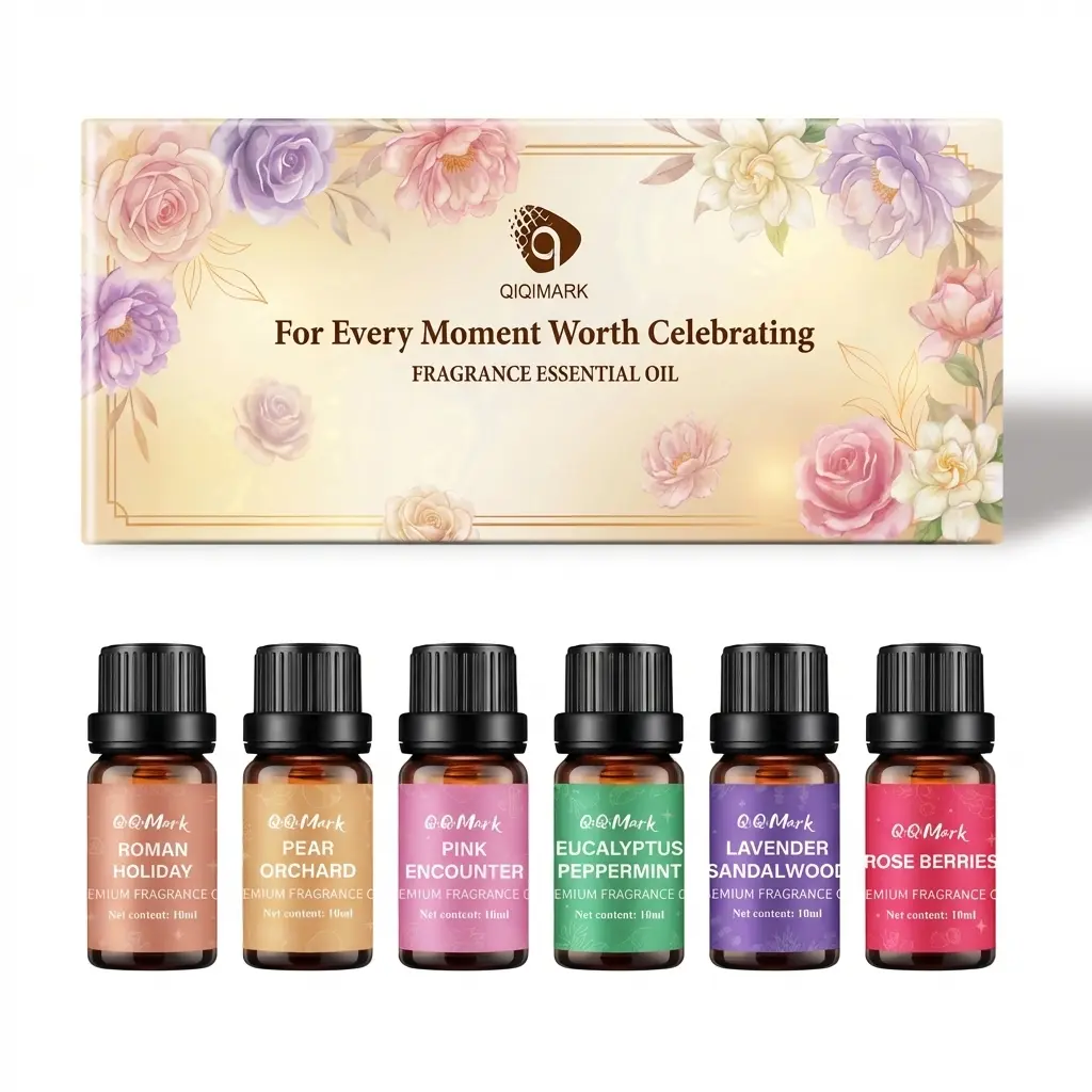 6PCS Romantic Fragrance Oil Gift Set for Diffuser & Candle Making 3PCS Floral Aromatherapy Essential Oil Set, Long Lasting Home Fragrance