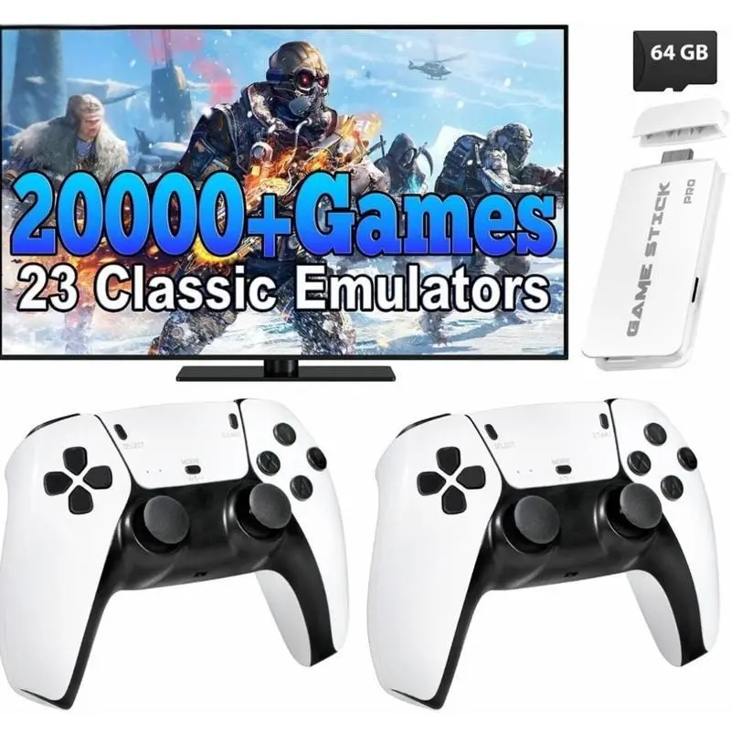 M15 Pius Retro Game Console Joystick, Classic Video Game Controller with 4K HDMI, 23 Emulators, 20000+ Games, Plug-And-Play TV Gaming Stick