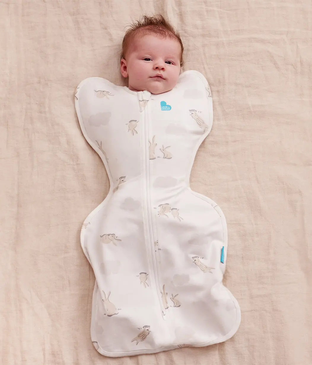 Swaddle Up™ 1.0 TOG Cotton White Cloud Bunnies