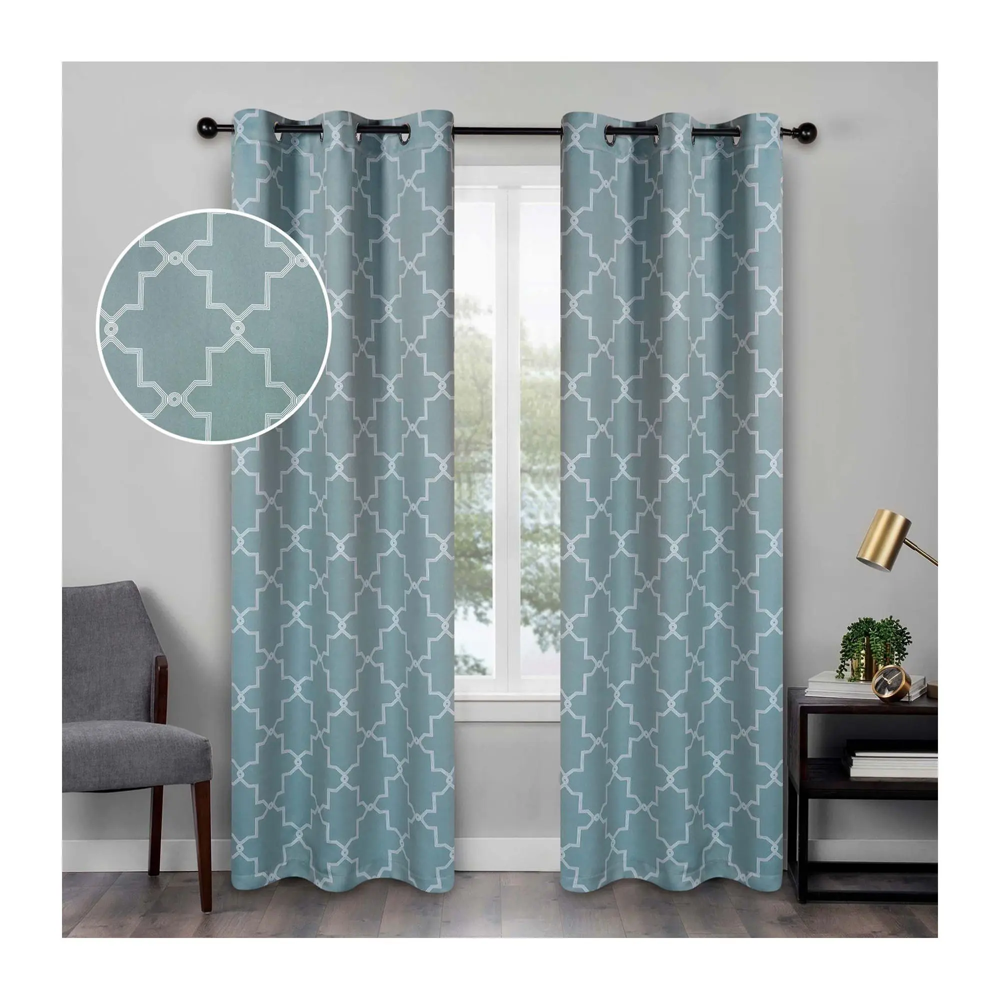 Superior Imperial Trellis Blackout Curtain S/2Panels, 42X108