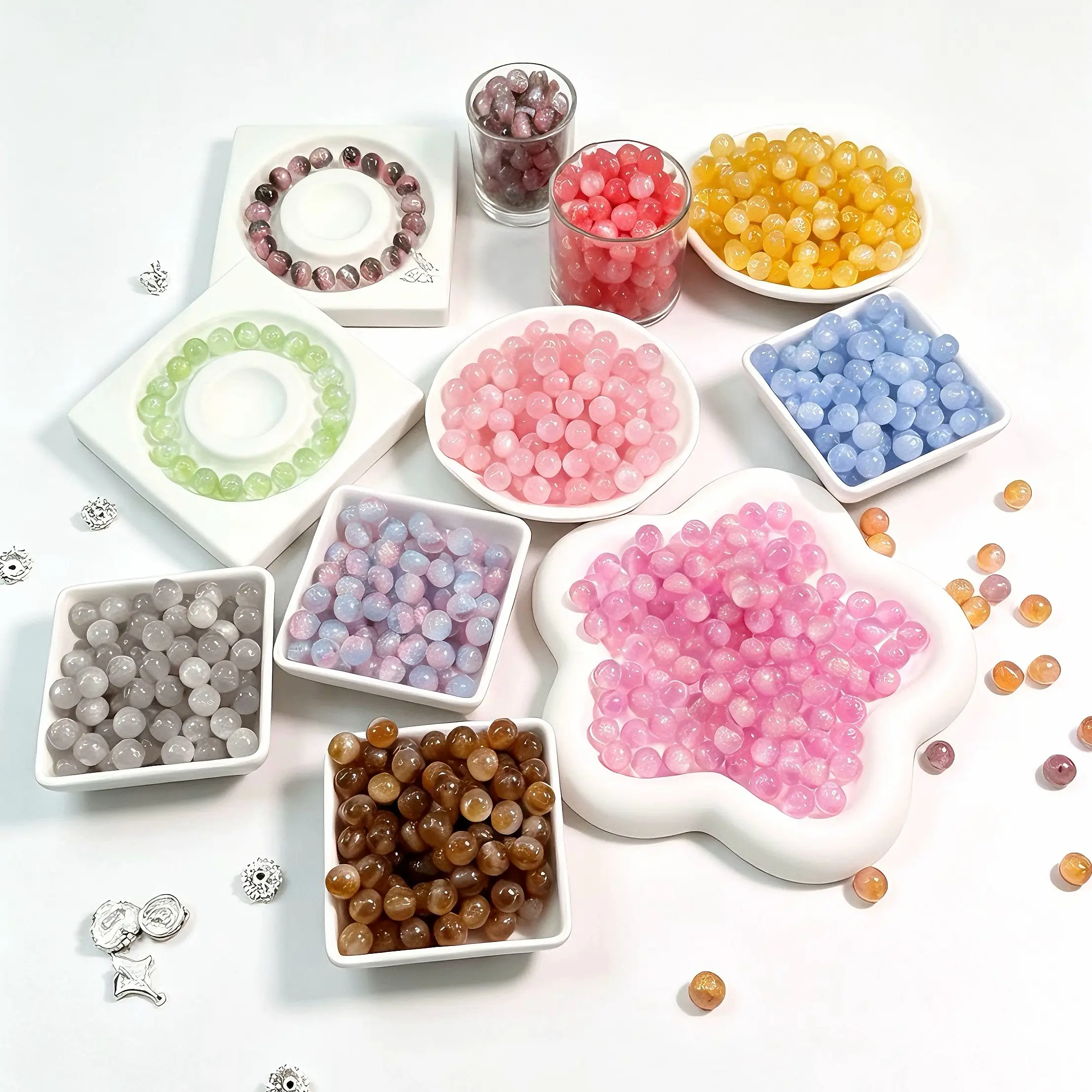 【Clarve.Co】UV Colorful Cat's Eye Beads 10mm, Diy Beads, Beads Accessories