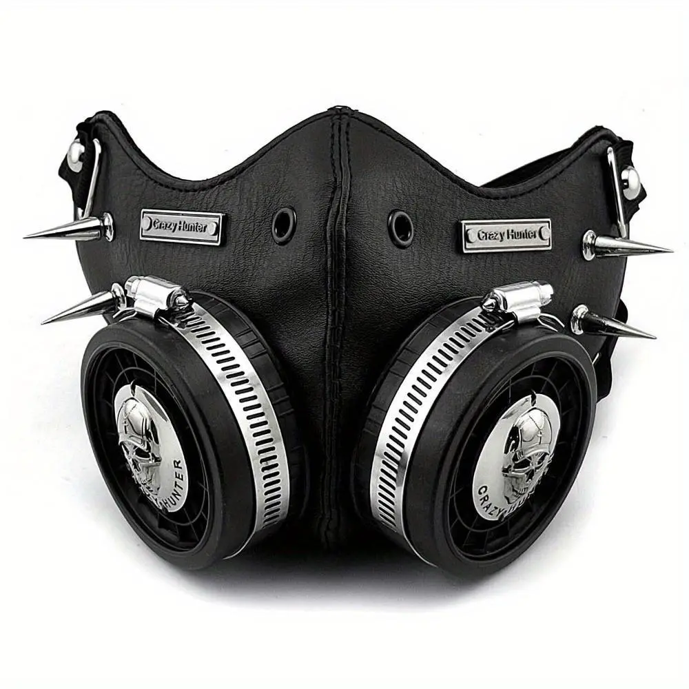 Steampunk Skull Cosplay Mask, Gothic PU Leather Face Covering Accessory for Men and Women, Accessories