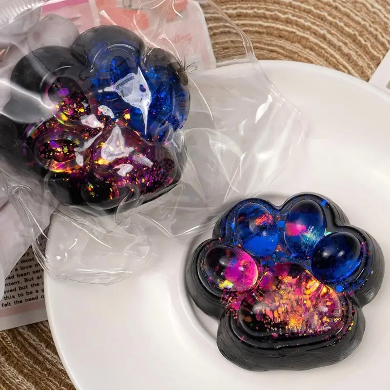 【2025 New】MOBECK Handmade Taba Squishy Big Cat Paw Silicone Squeeze Toys for Stress Relief 2.76 Inch Size Cat Paw Giant Paw Squishy Fidget Toys for An