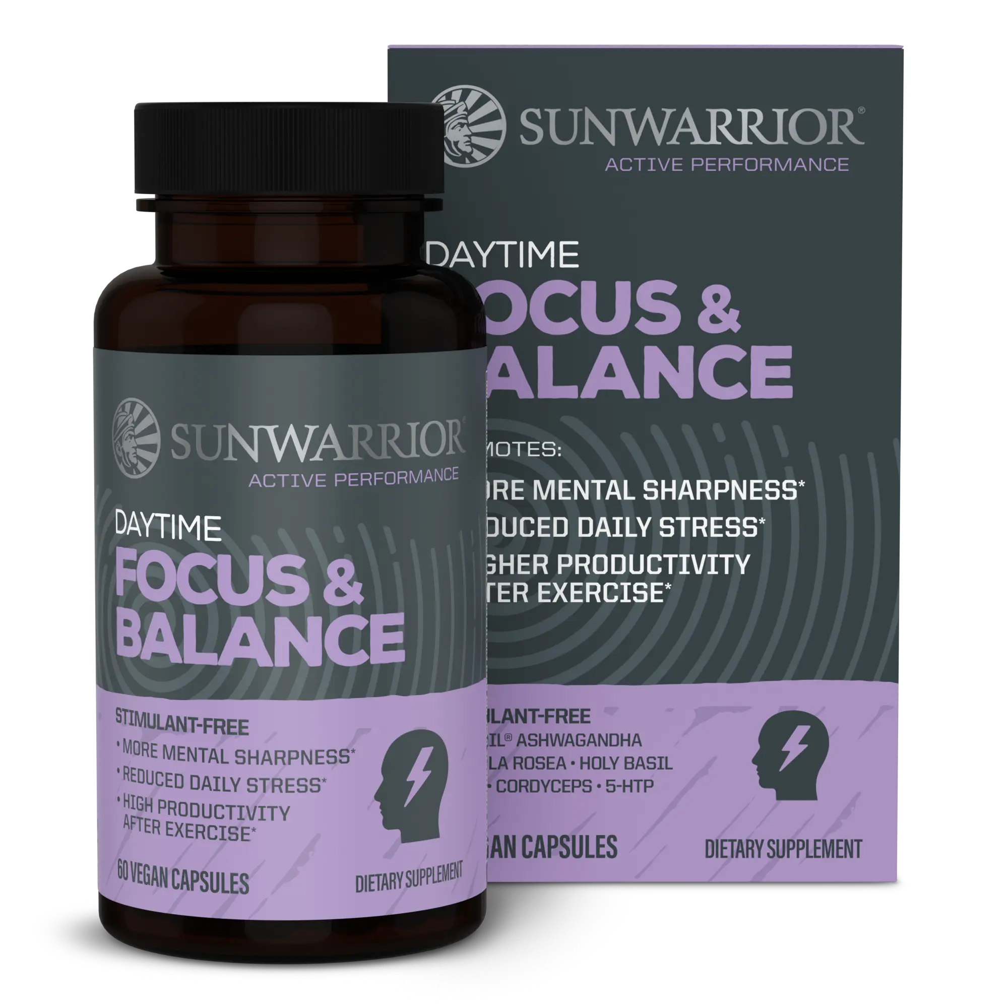 Sunwarrior Active Capsules Focus and Balance Capsules to help you stay focused during the daytime, 60 vegan capsules