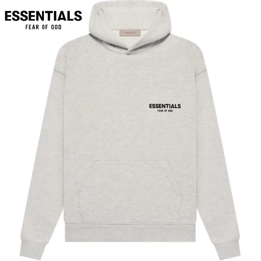 Essentials Fear of God 'Light Oatmeal' Hoodie Streetwear Man Casual Tops Long Sleeve Menswear Soft Fabric Outfits Pullover #Fashionweek #Fallfreshness