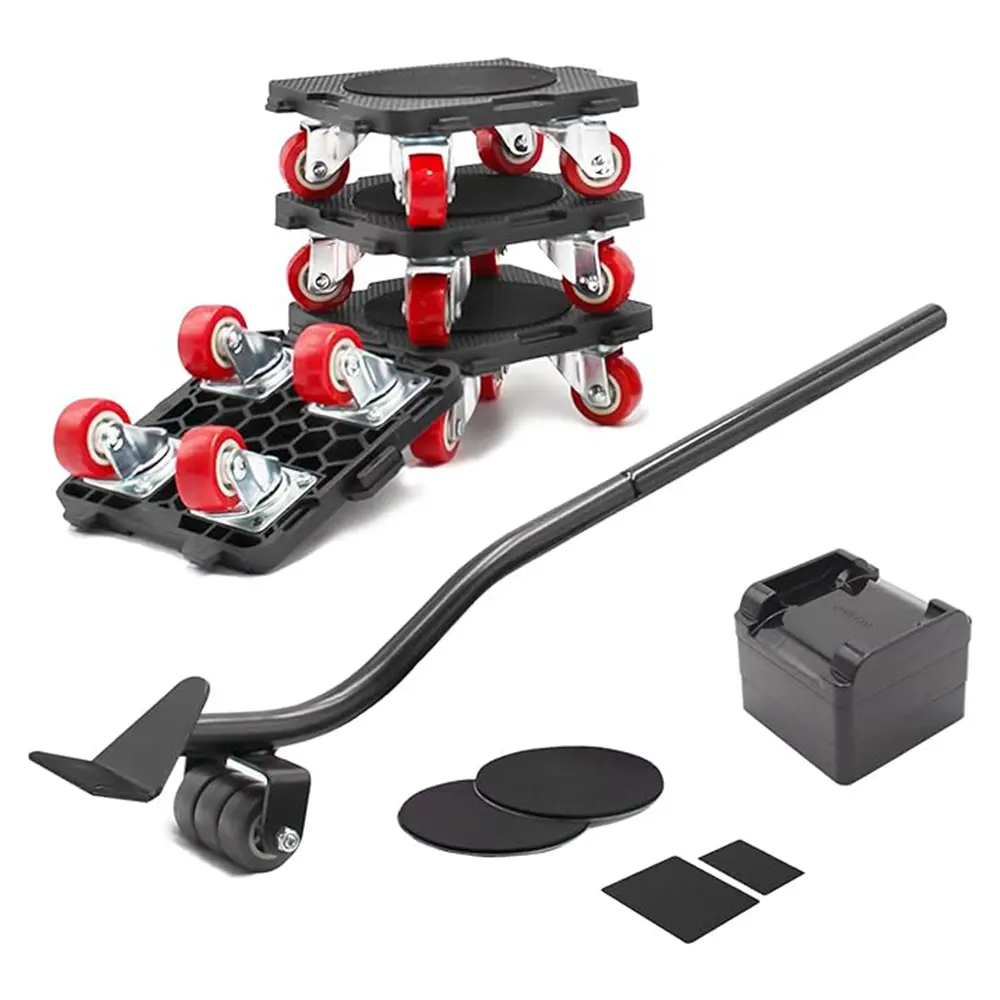 Furniture Mover with Wheels & Furniture Lifter Set, Smooth-Gliding Slider Pads and Effortless Roller Move Tool for Easy Heavy Furniture Moving