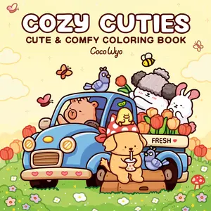 Cozy Cuties: Coloring Book for Adults and Kids (Cozy Spaces Coloring), Paperback